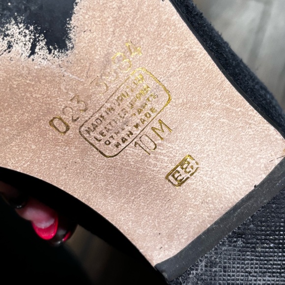 Elegant Black Knee-High suede with leather trim Women's Boots size 10 - Picture 7 of 10